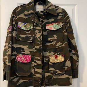 Beautiful Stories XS Army Jacket with Embroidered Detail
